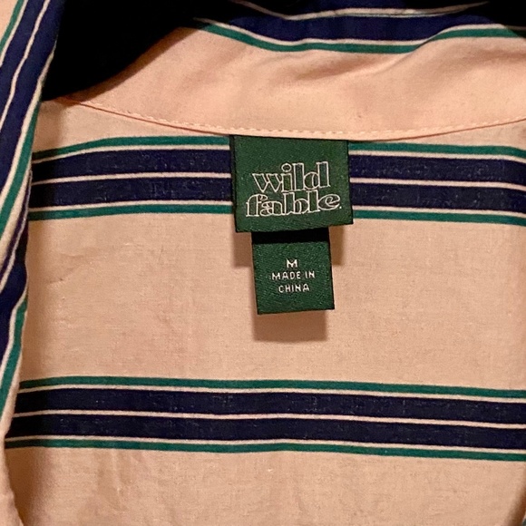 EUC Wild Fable Target Pink, Blue/Green Stripe Button Down - Picture 2 of 3